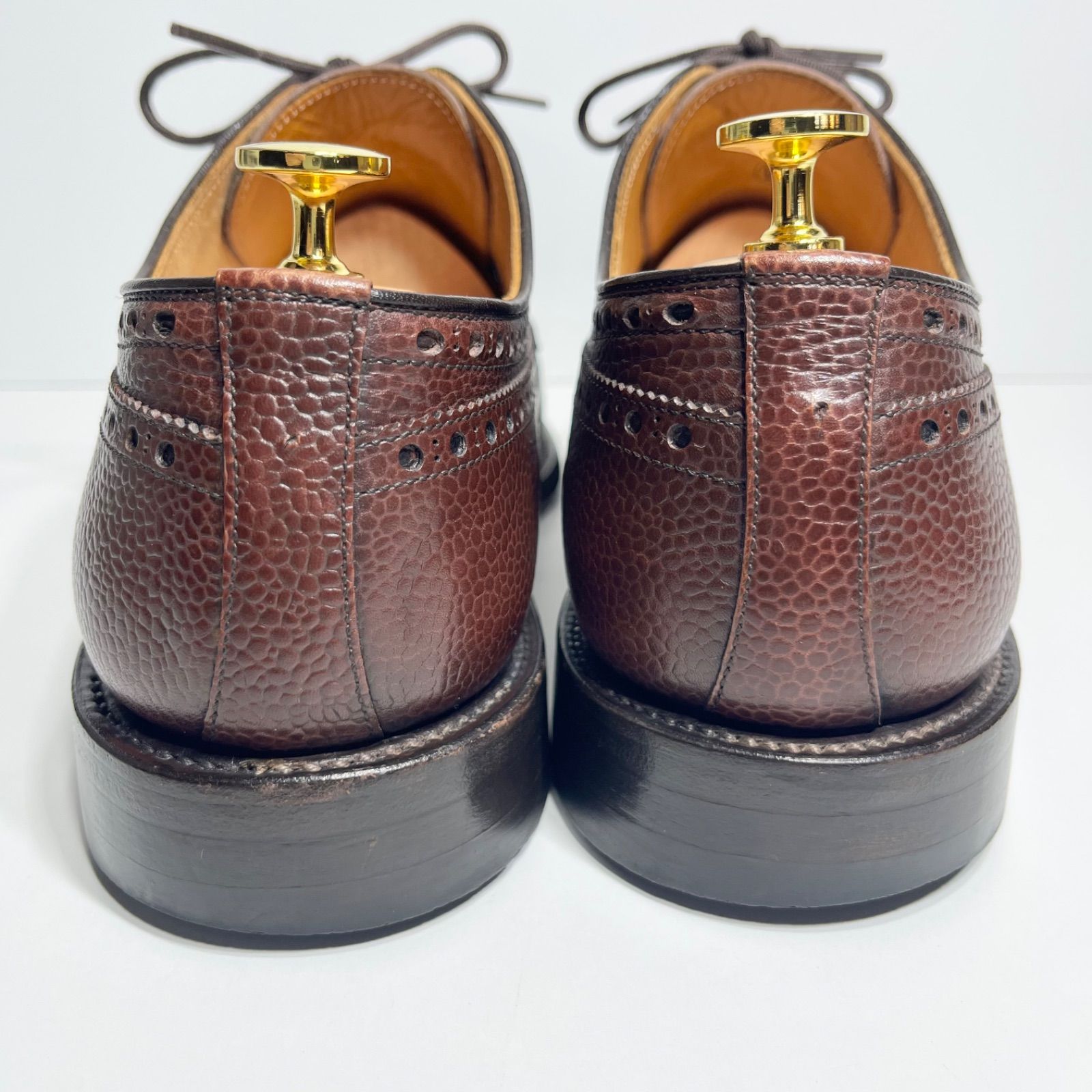 美品 スコッチグレイン ウィングチップ G5800 シボ革 茶 25.5 EEE