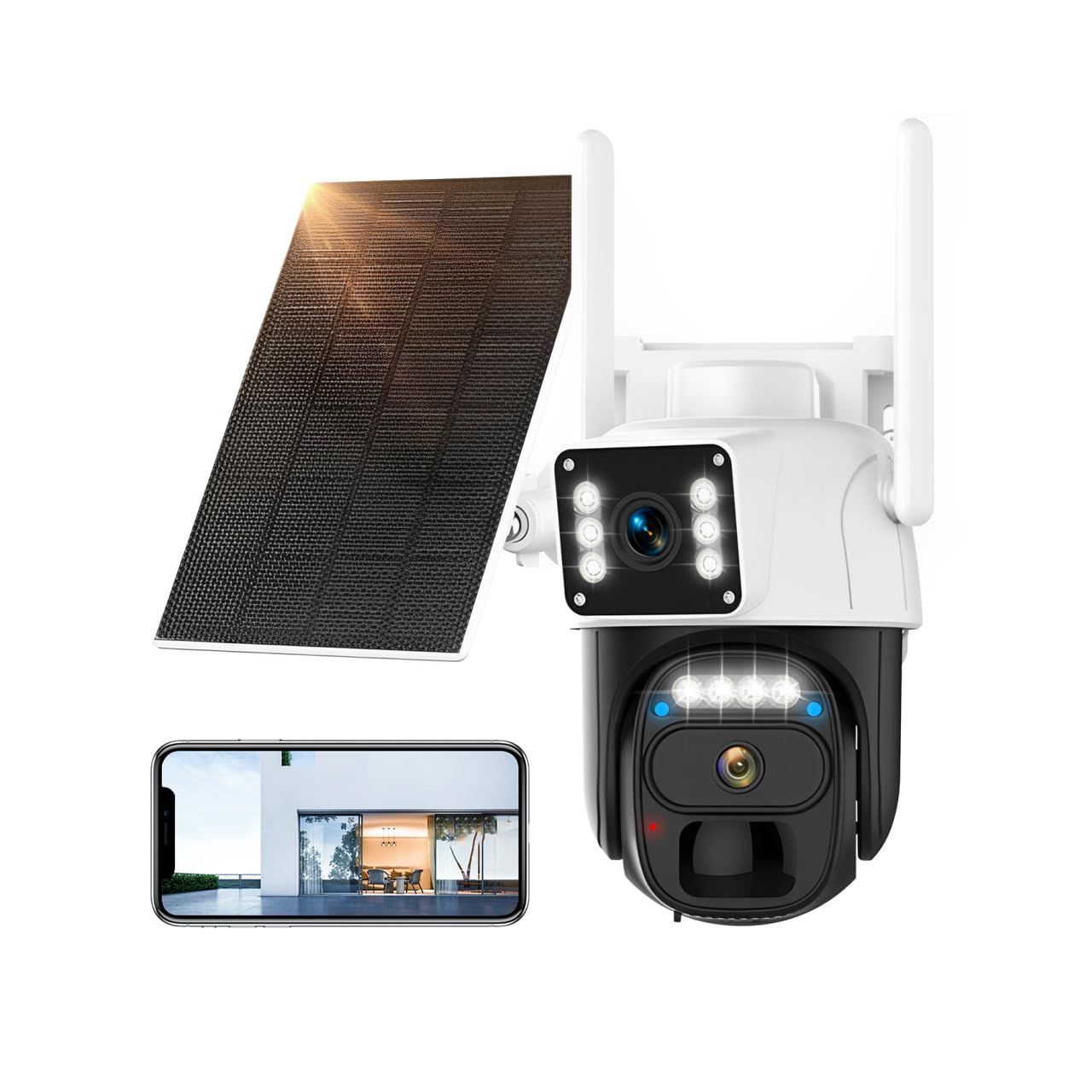 迅速に発送】防犯カメラ ソーラー 屋外 カメラ 3MP解像度 光学5倍