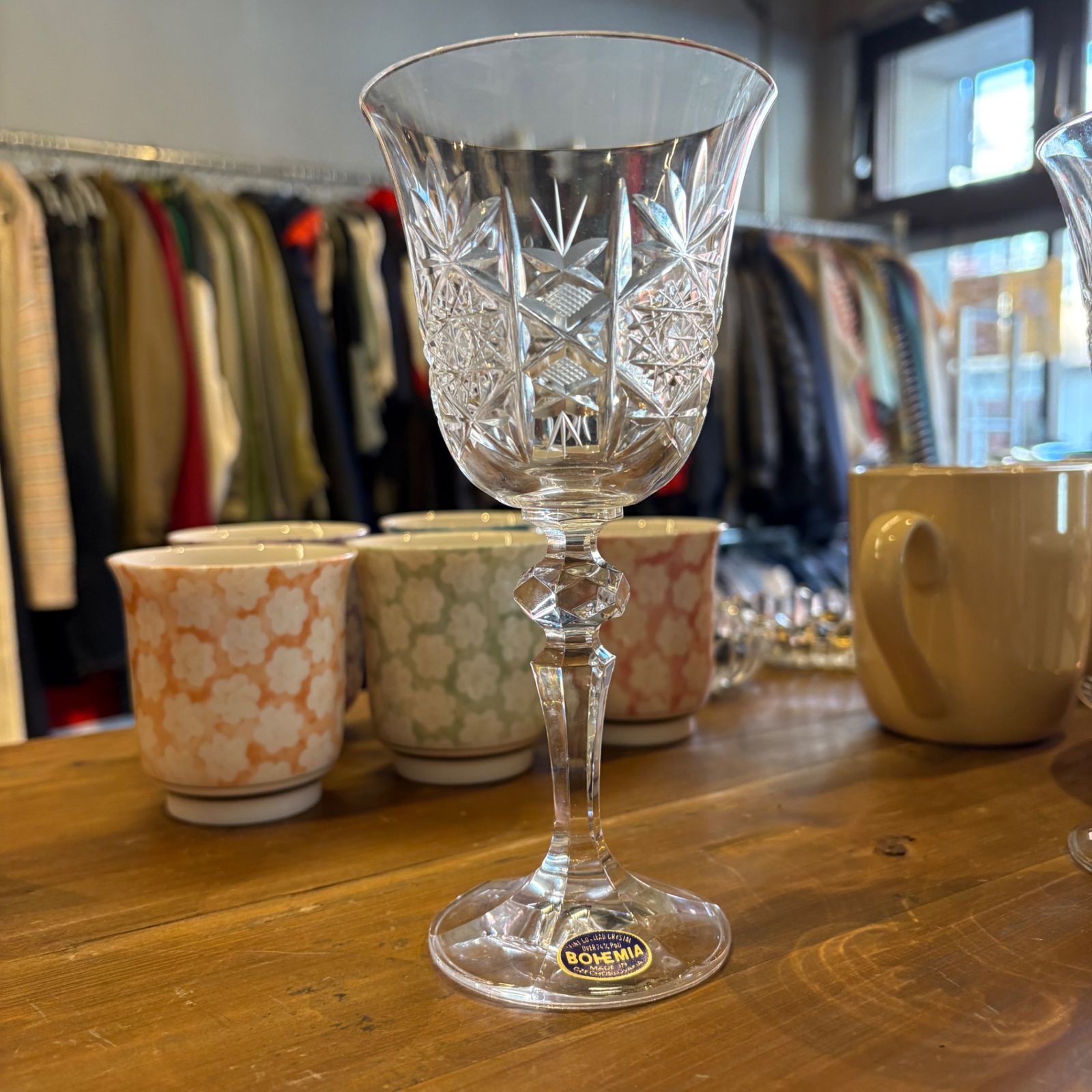 東あずま店 併売品】 ボヘミアングラス Bohemian glass 1客 コップ