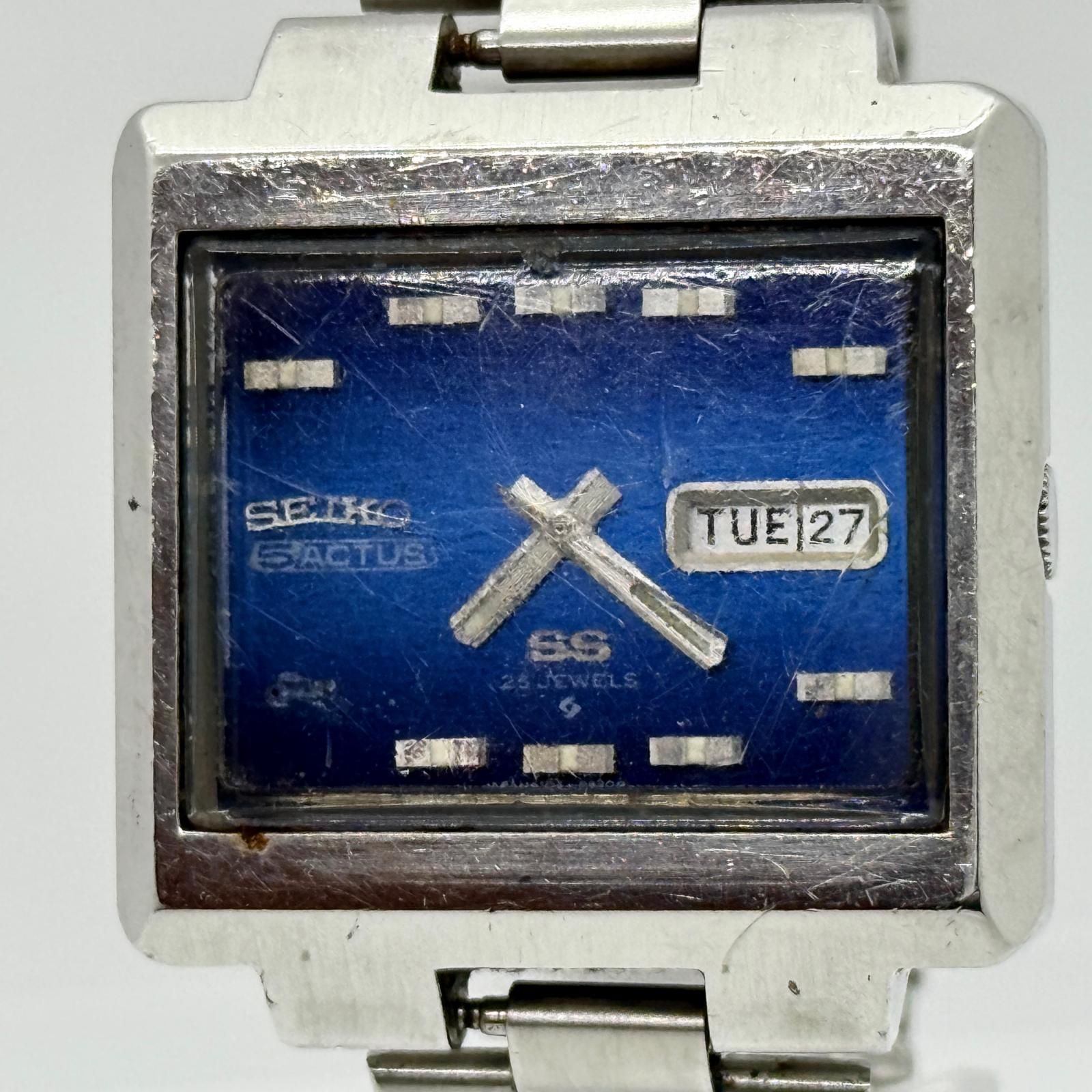 SEIKO セイコー SS 25 JEWELS 5ACTUS 6106-5530 ブルー AT メンズ 現状 