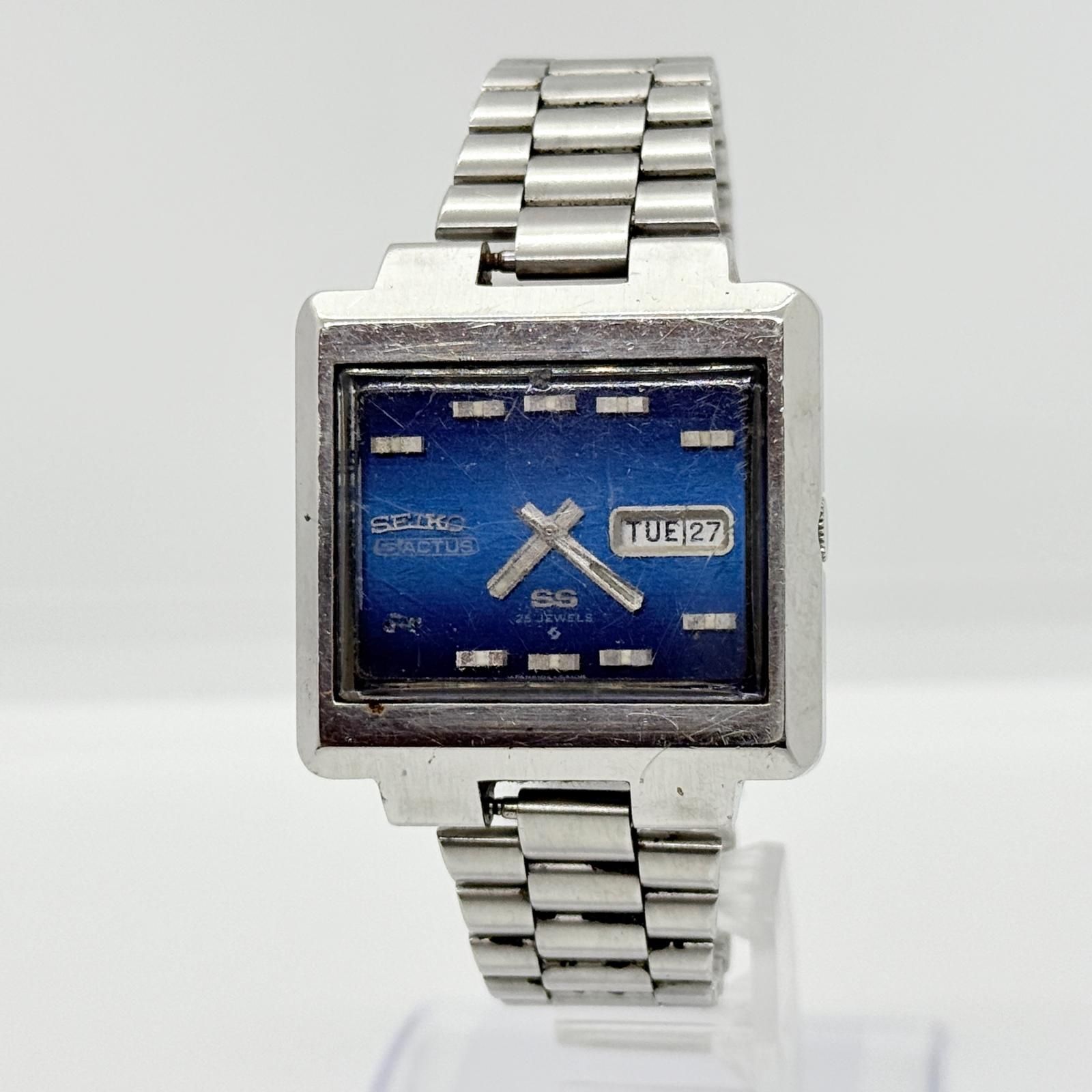 SEIKO セイコー SS 25 JEWELS 5ACTUS 6106-5530 ブルー AT メンズ 現状 