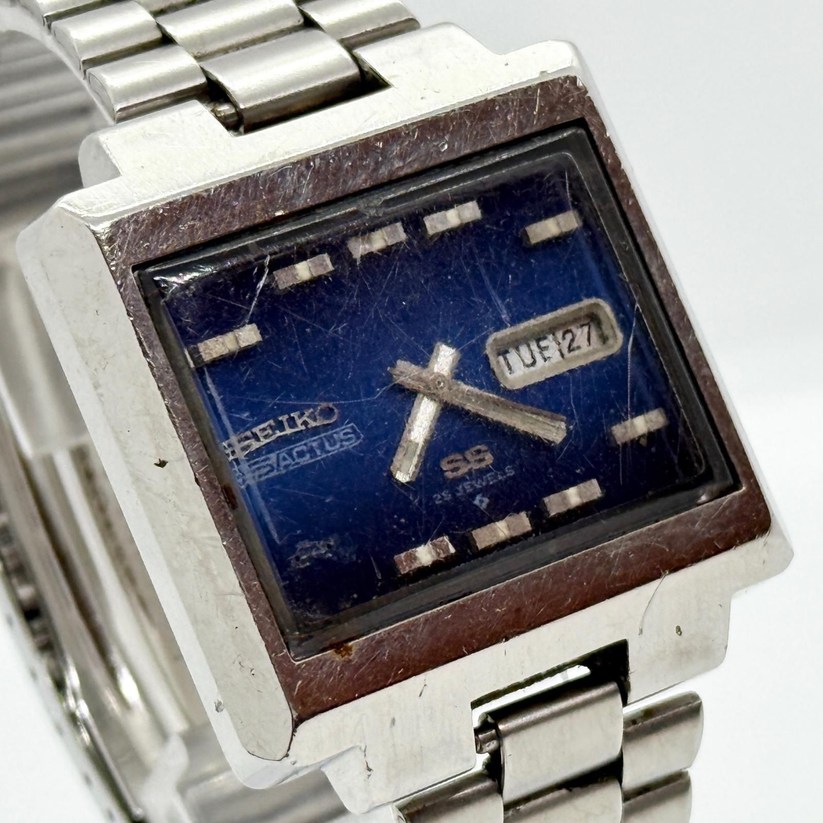 SEIKO セイコー SS 25 JEWELS 5ACTUS 6106-5530 ブルー AT メンズ 現状 