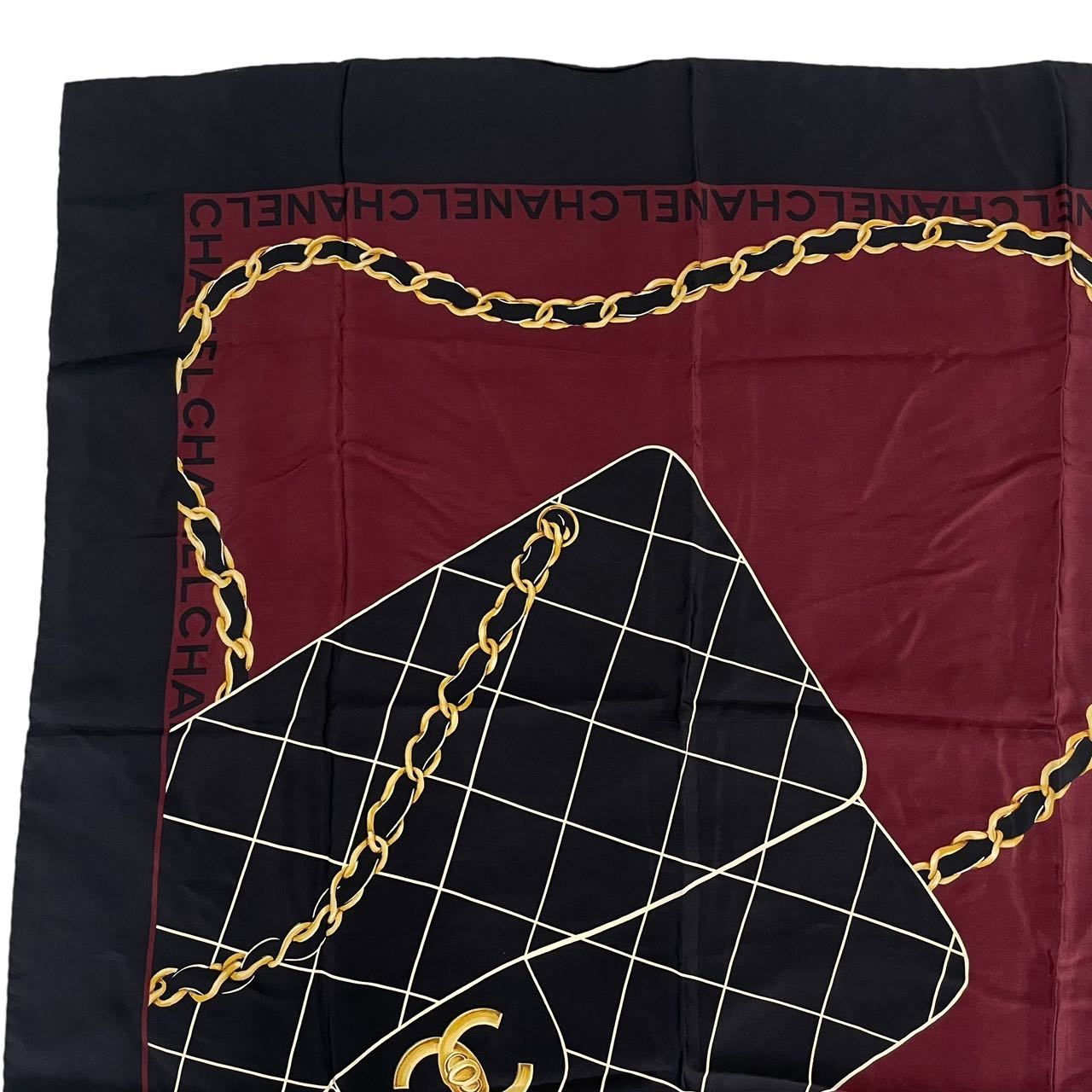 美品 CHANEL シャネル スカーフ シルク マトラッセ柄 ココマーク