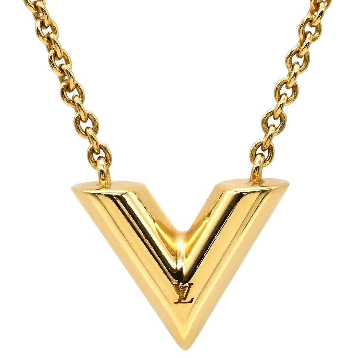 ルイヴィトン LOUIS VUITTON ネックレス エッセンシャル V GP ゴールド