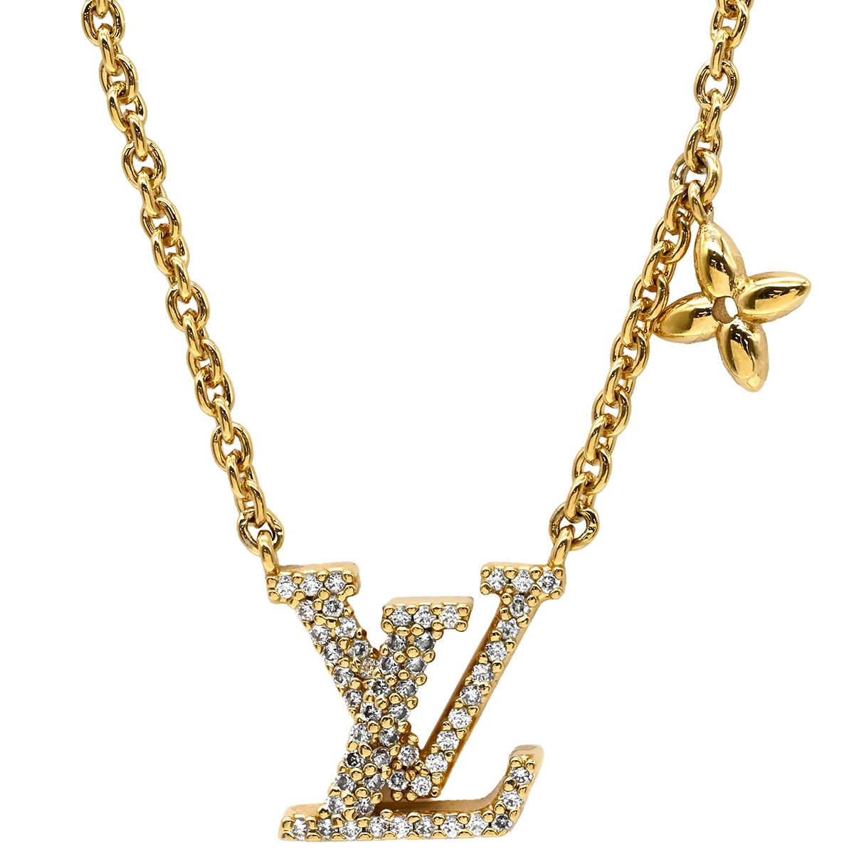 ルイヴィトン LOUIS VUITTON ネックレス LV アイコニック GP ストラス
