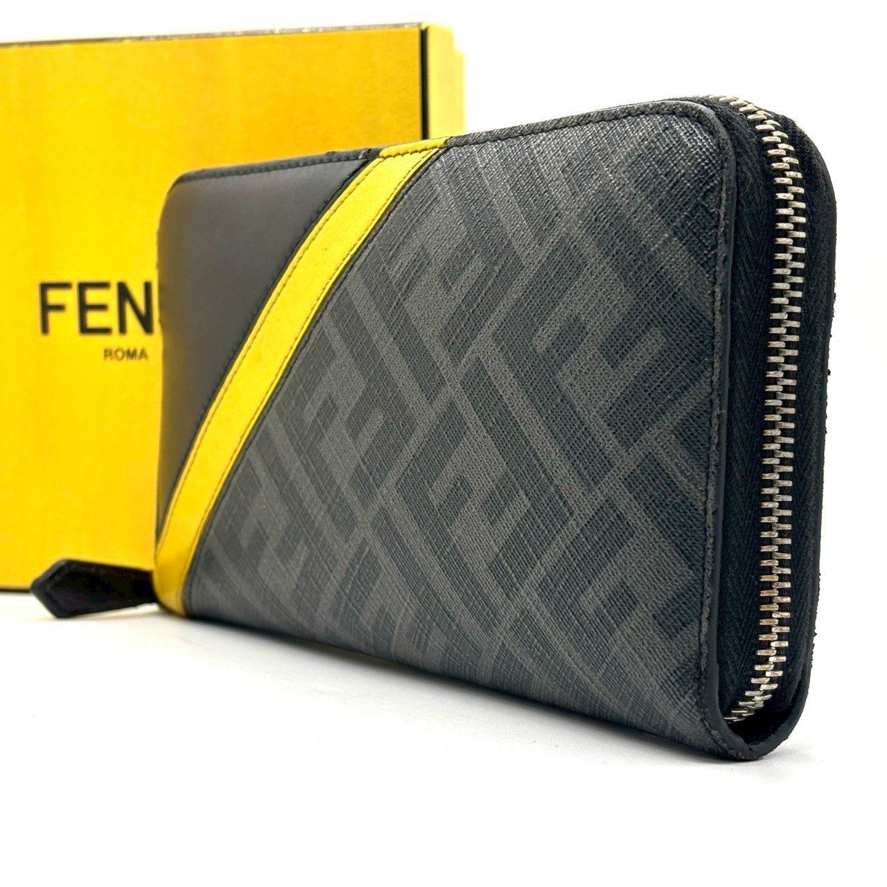静かに際立つ格】 FENDI 長財布 ダイアゴナル ラウンドファスナー 8