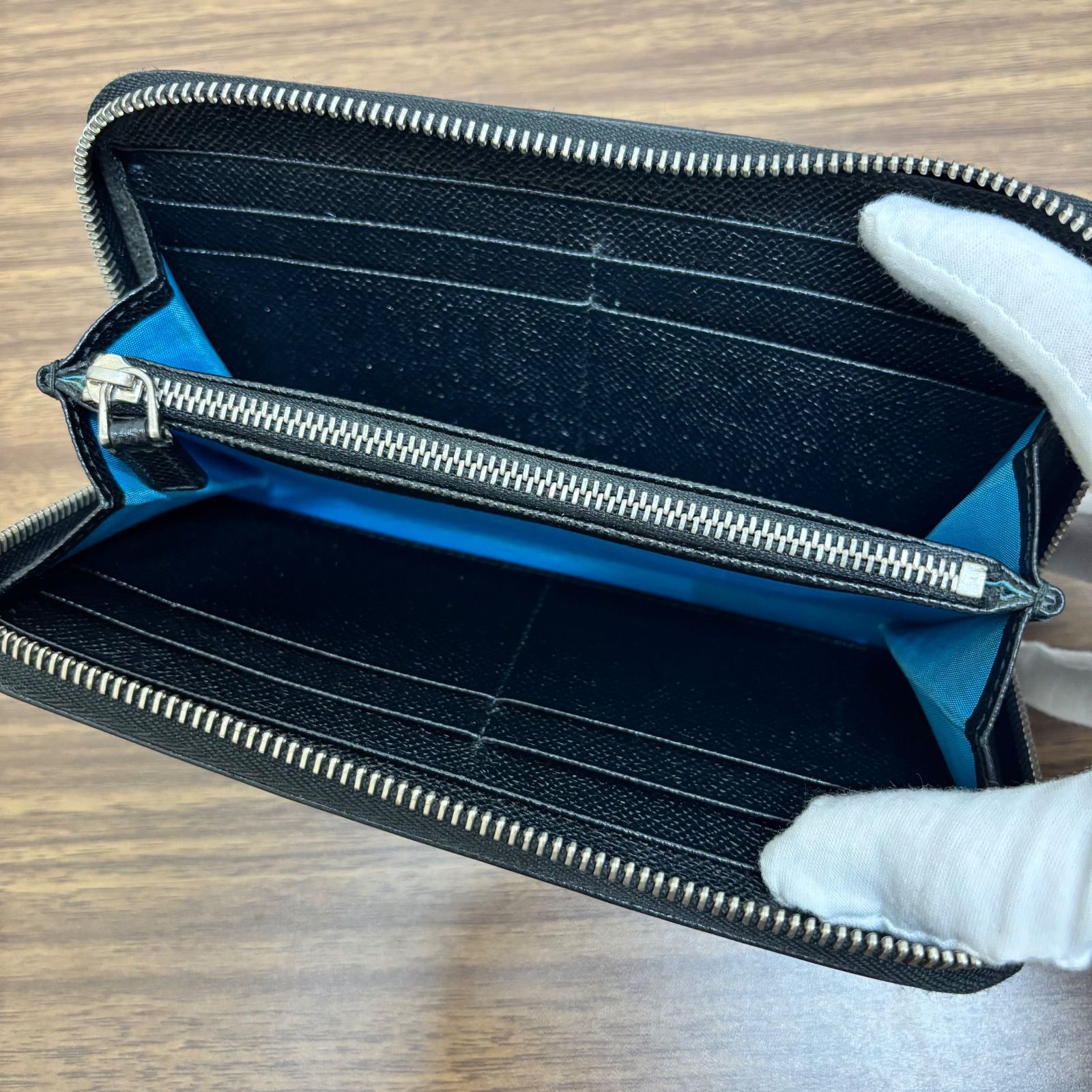◎ 美品 ブルガリ BVLGARI ラウンド 長財布 レザー ブラック Y802 