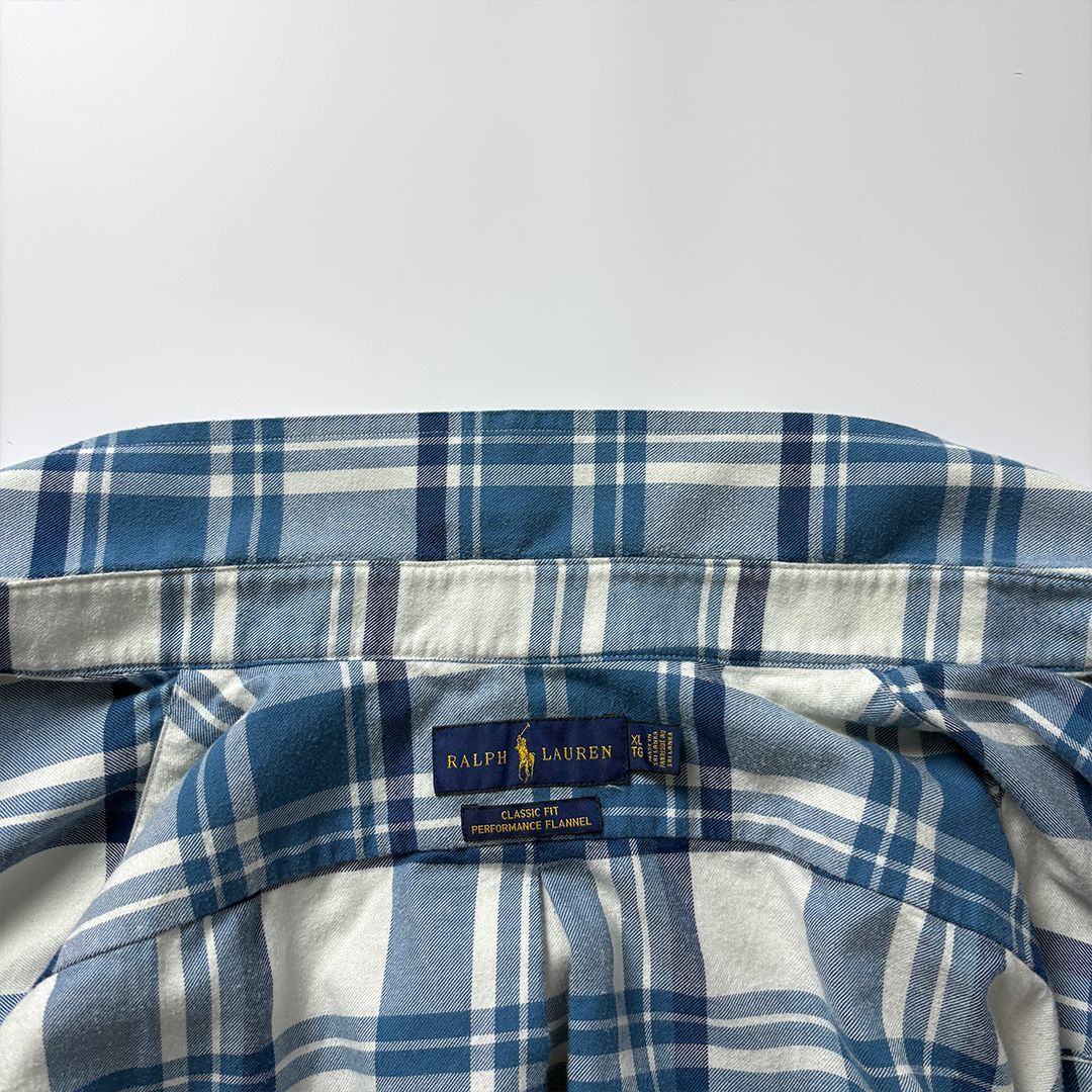 ラルフローレン Ralph Lauren ライトネルシャツ XL ブルー チェック 