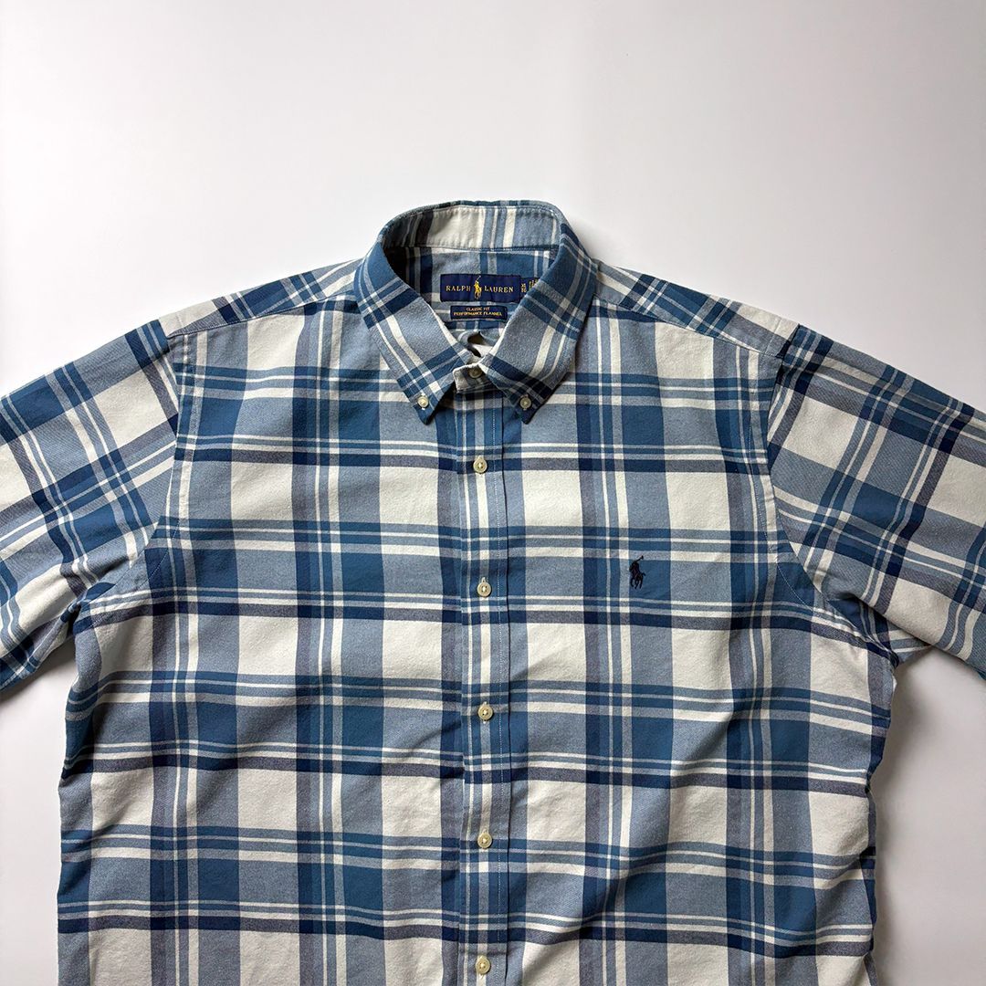 ラルフローレン Ralph Lauren ライトネルシャツ XL ブルー チェック