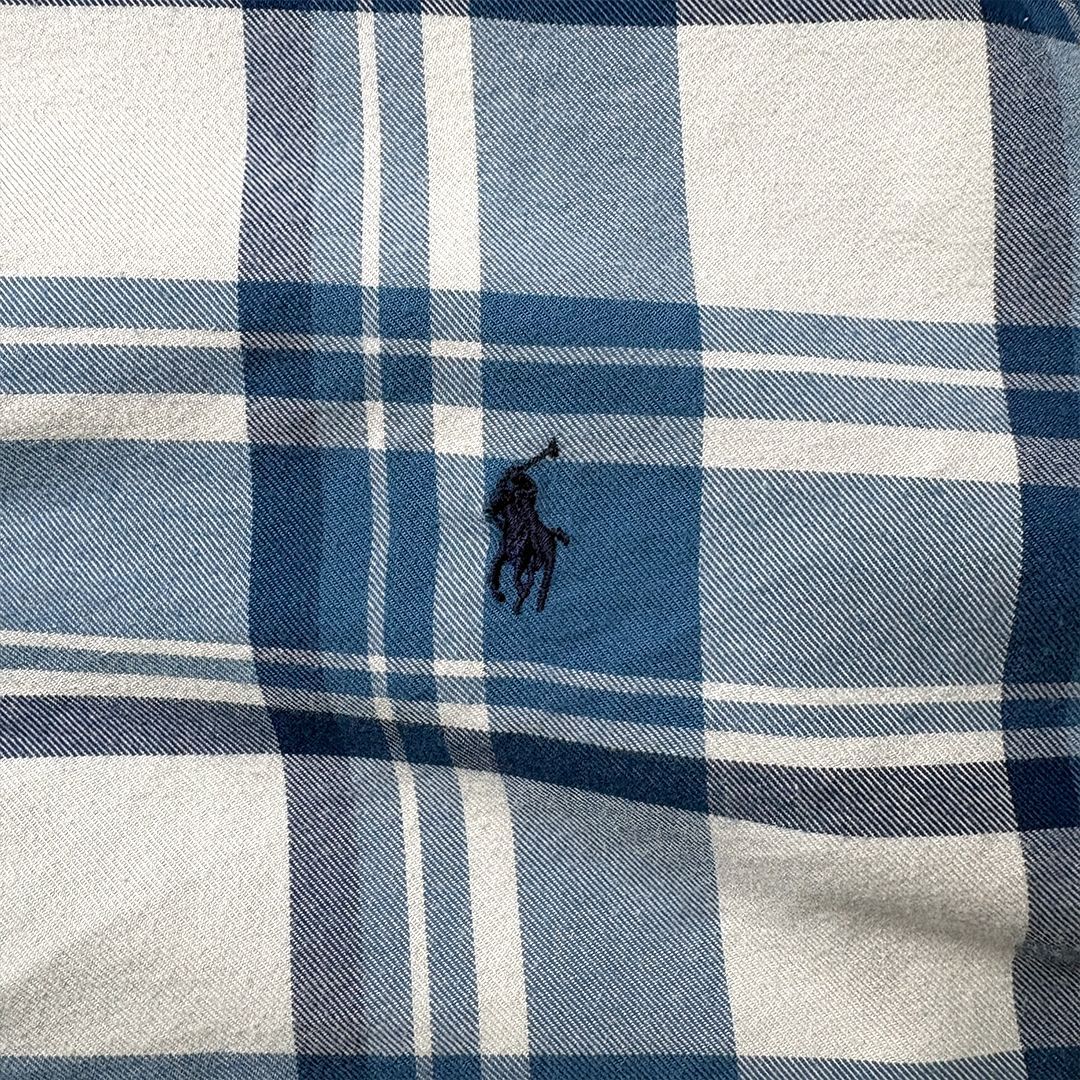 ラルフローレン Ralph Lauren ライトネルシャツ XL ブルー チェック 