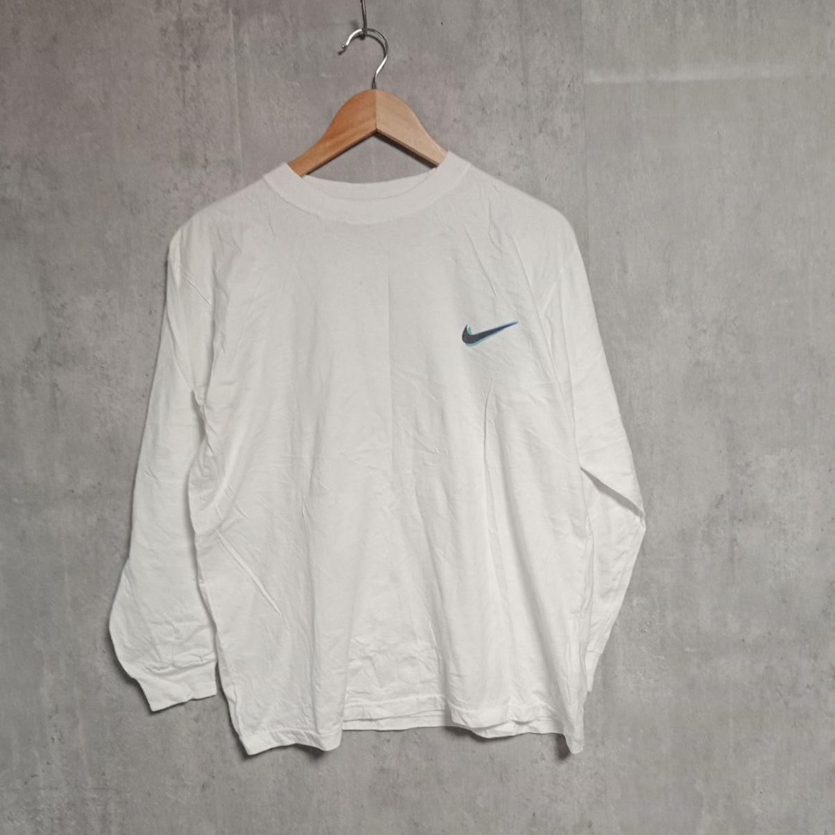 90s NIKE ロンT 背面ビッグロゴ グラフィック 白タグ ヴィンテージ 