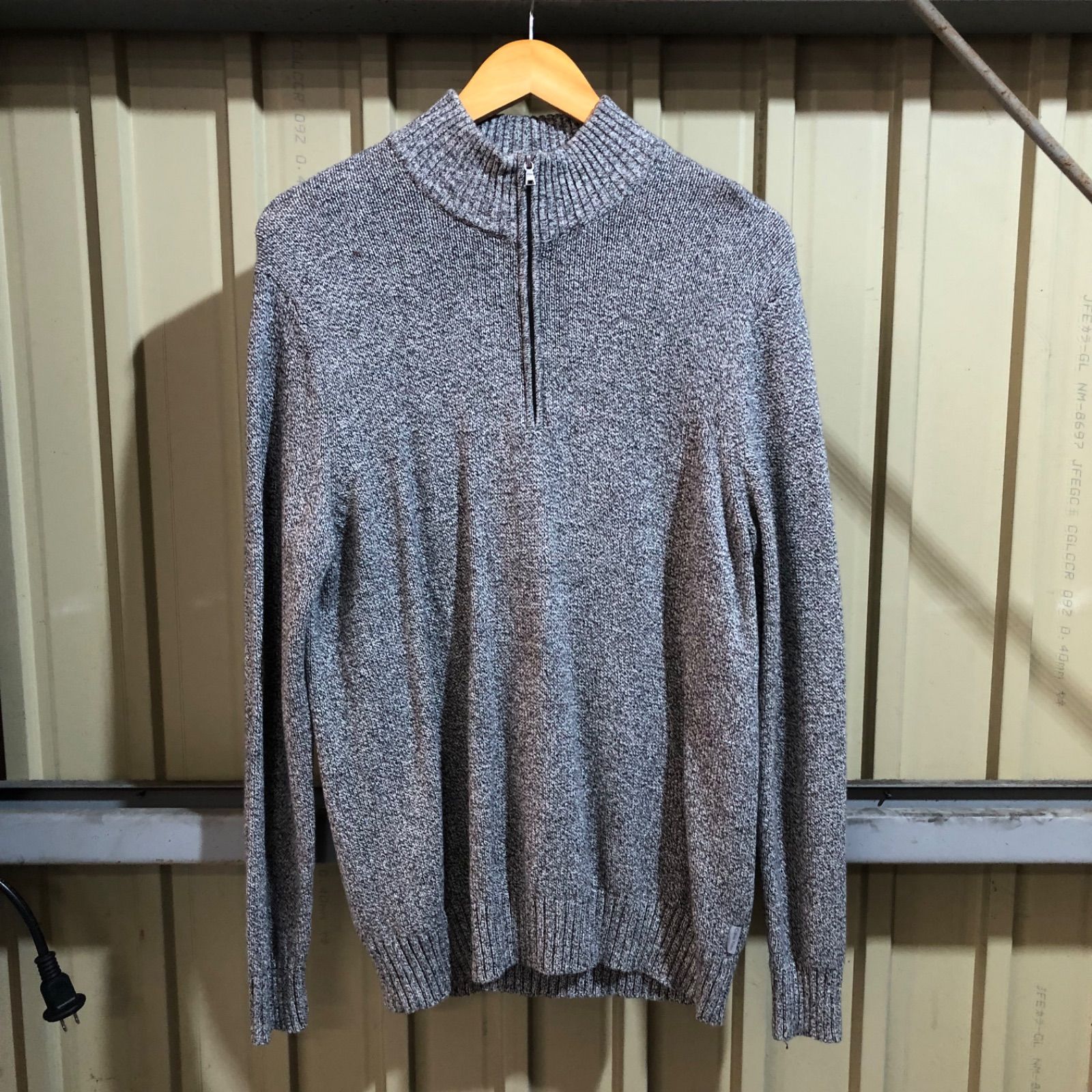 1979 Calvin Klein ハーフジップセーター グレー M カルバンクライン 