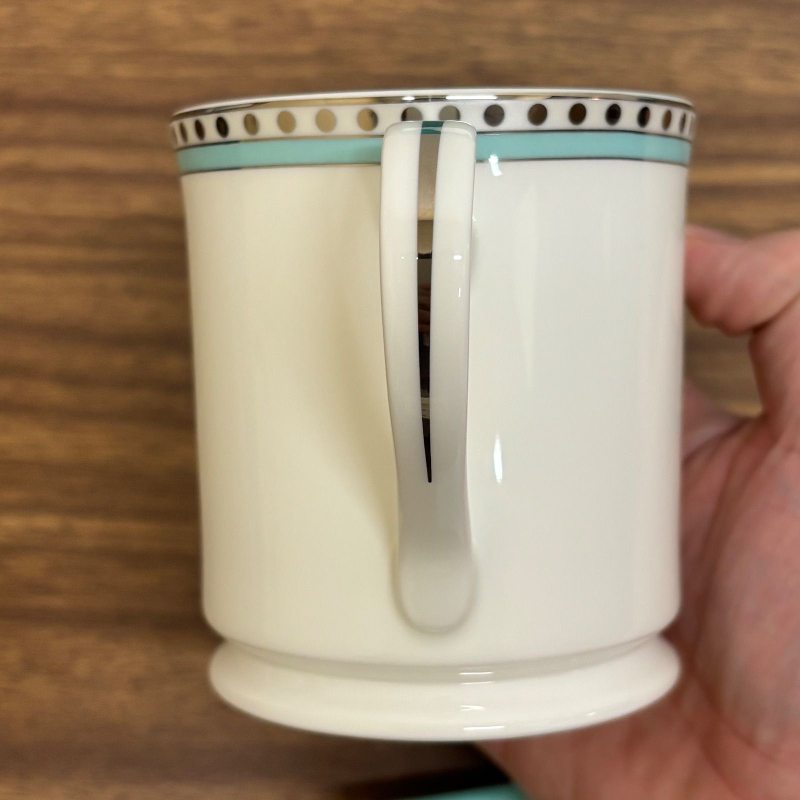 新品未使用】Tiffanyペアマグカップ プラチナブルーバンド ◎ 未使用 