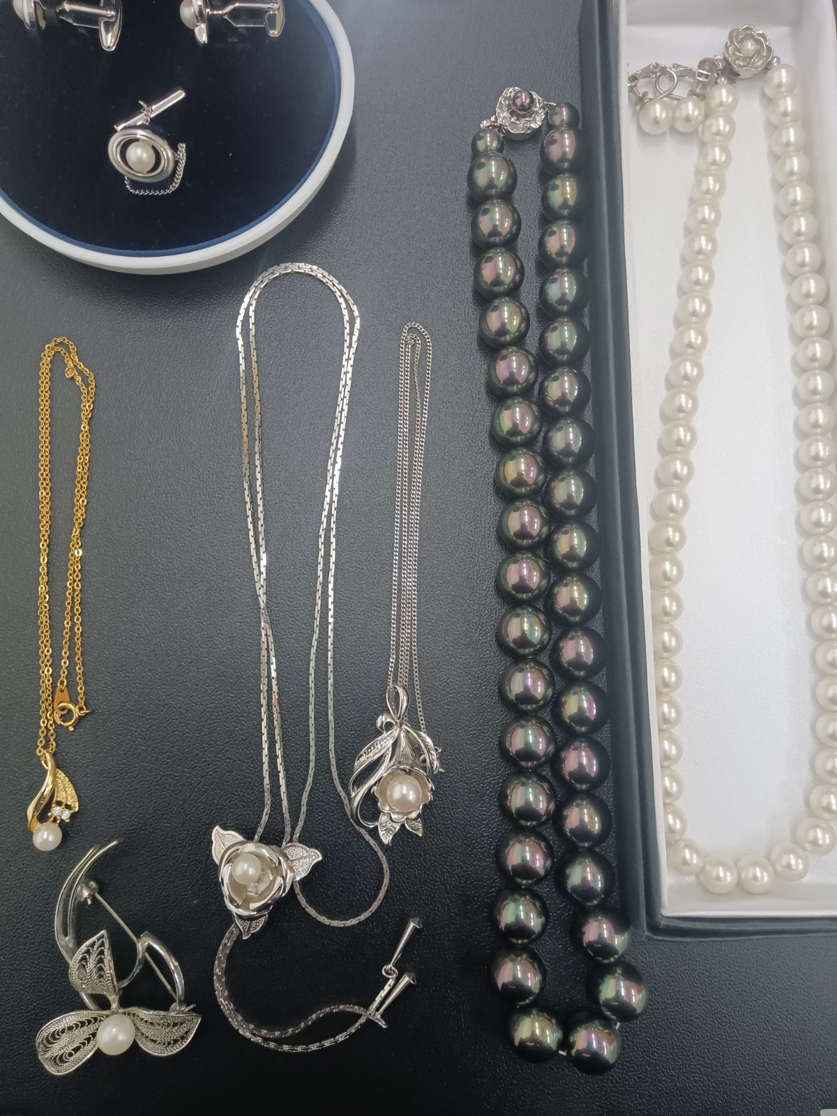 パール 真珠 イミテーション含む まとめ売り セット 白 黒 ネックレス