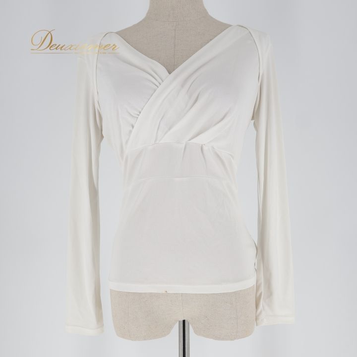 社交ダンス 衣装 トップス ブラウス ホワイト系 チャコットロイヤル