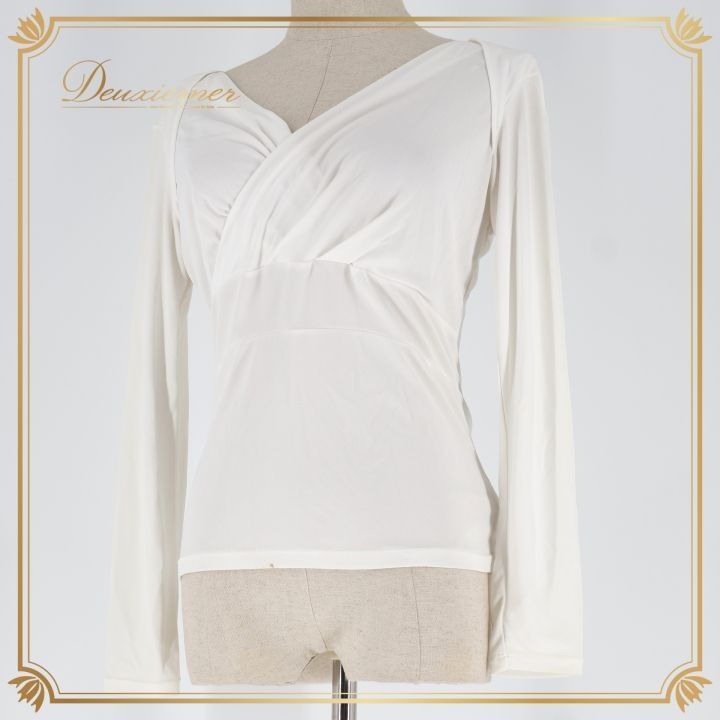 社交ダンス 衣装 トップス ブラウス ホワイト系 チャコットロイヤル