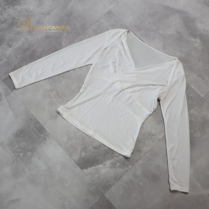 社交ダンス 衣装 トップス ブラウス ホワイト系 チャコットロイヤル