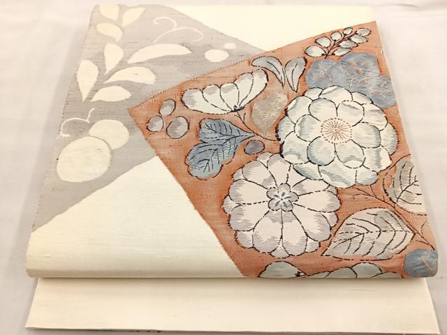 平和屋着物◎太鼓柄袋帯 辻が花 手描き 紬地 すくい織 正絹 逸品