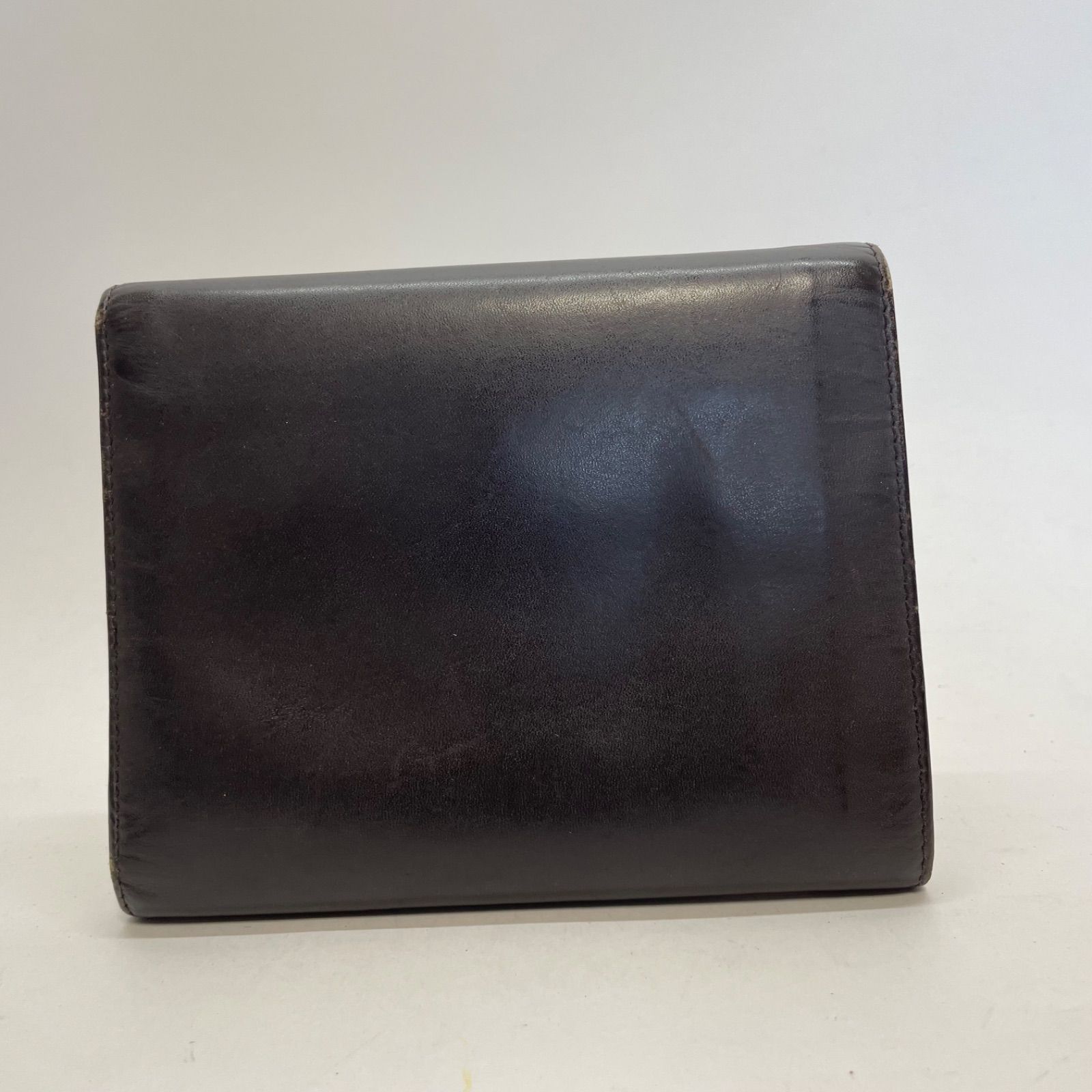 PRADA ダークブラウン 三つ折り財布 箱付き 3556 PRADA プラダ 三つ折り財布 ダークブラウン レザー プラダ PRADA
