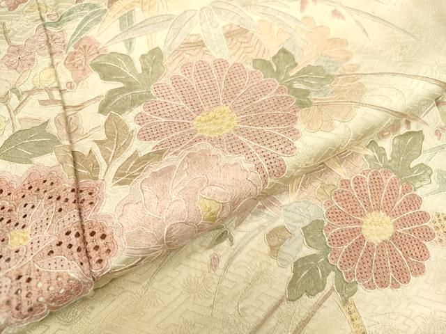 平和屋着物▽中国三大刺繍 スワトウ刺繍 汕頭刺繍 相良刺繍 訪問着 雪