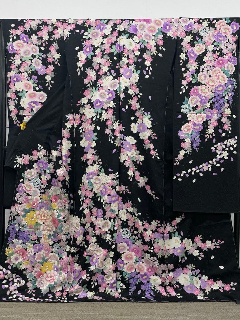 吉澤友禅 振袖 仮絵羽 舞台衣装 金通し 正絹 未仕立て品 八掛付 MOK907