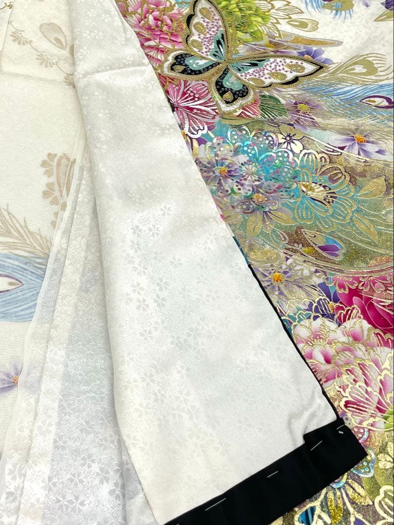 振袖 仮絵羽 舞台衣装 京友禅 金彩 正絹 未仕立て品 八掛付き MOK909