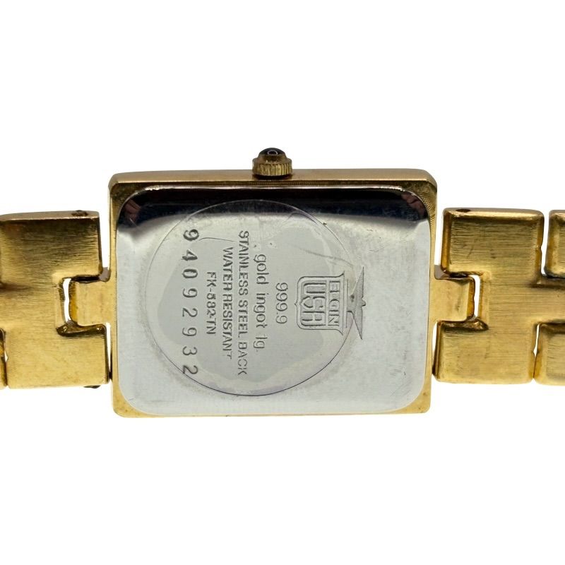 エルジンELGIN クォーツ 24Kインゴット1g gold bar 5Pダイヤモンド