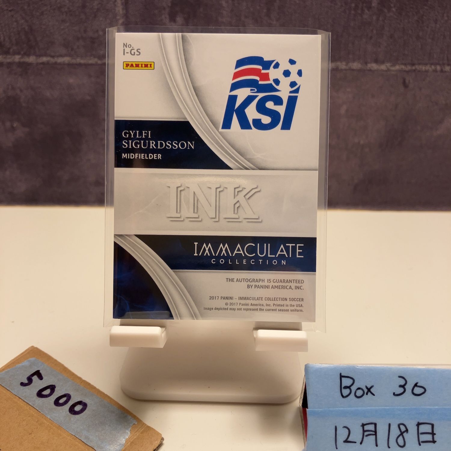 2017 Panini Immaculate Collection Gylfi Sigurdsson 37/65 直筆
