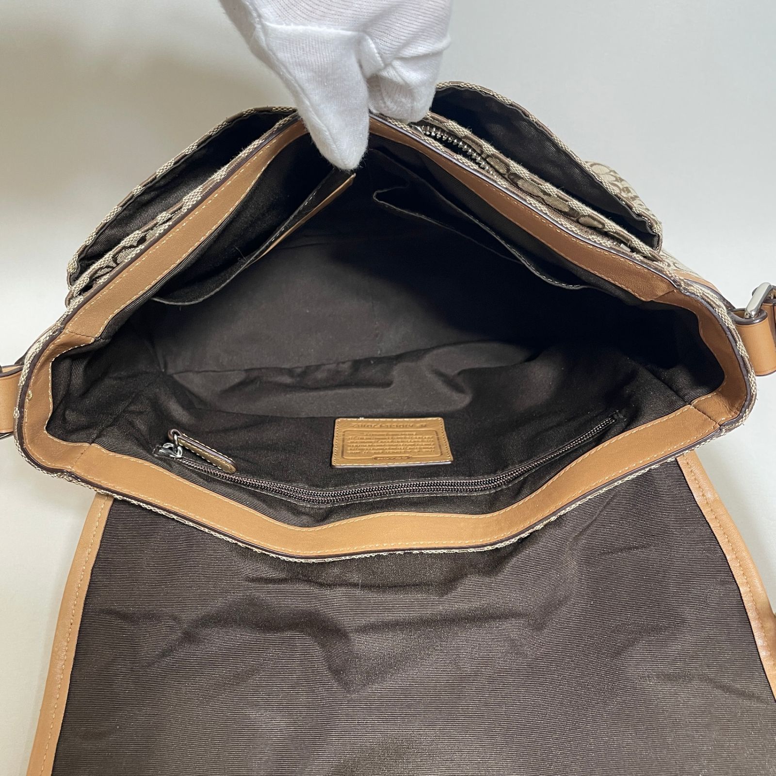 2511-267｜美品｜コーチ ミニシグネチャー ショルダーバッグ ブラウン 