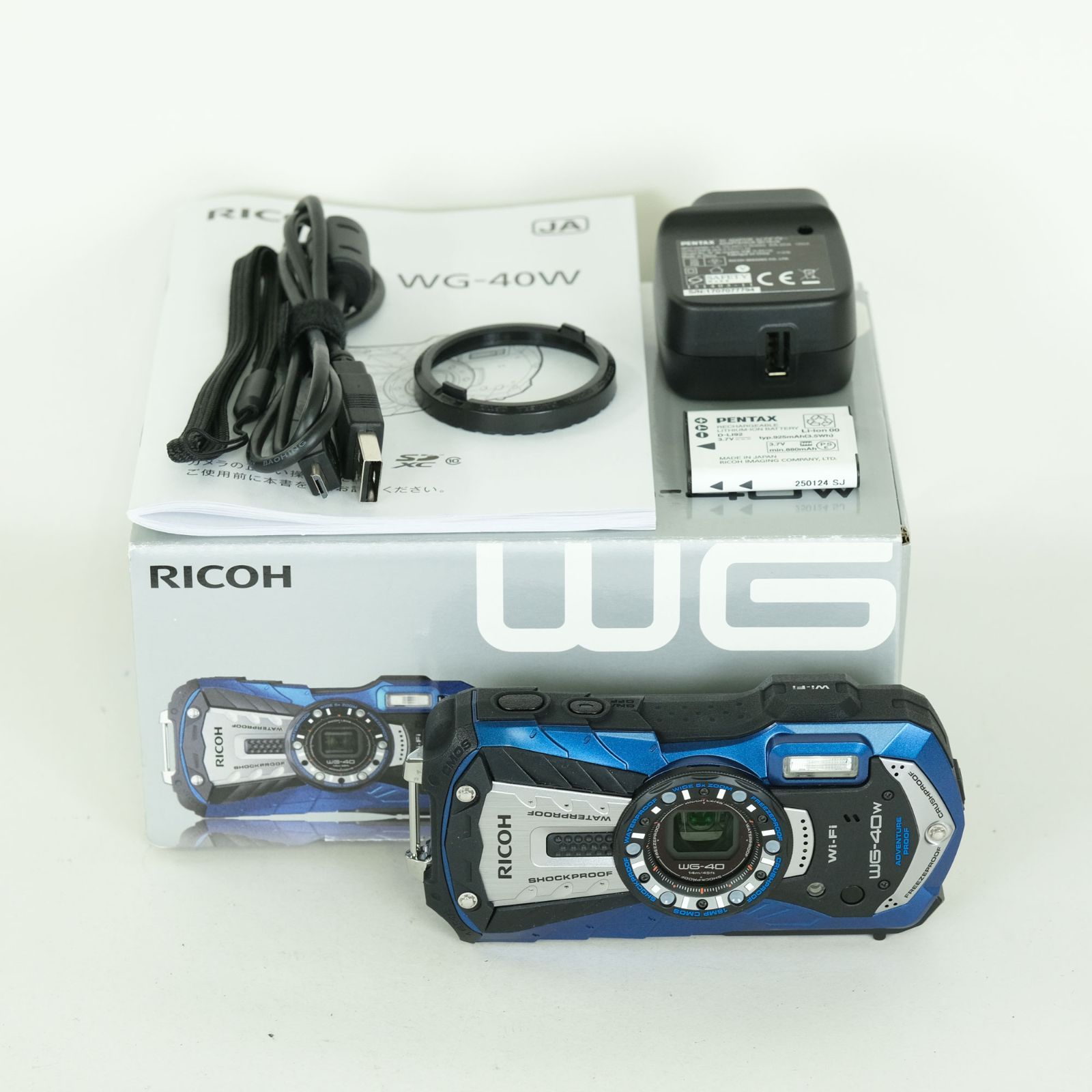 新品同様] RICOH WG-40W ブルー | コンパクトデジタルカメラ - メルカリ