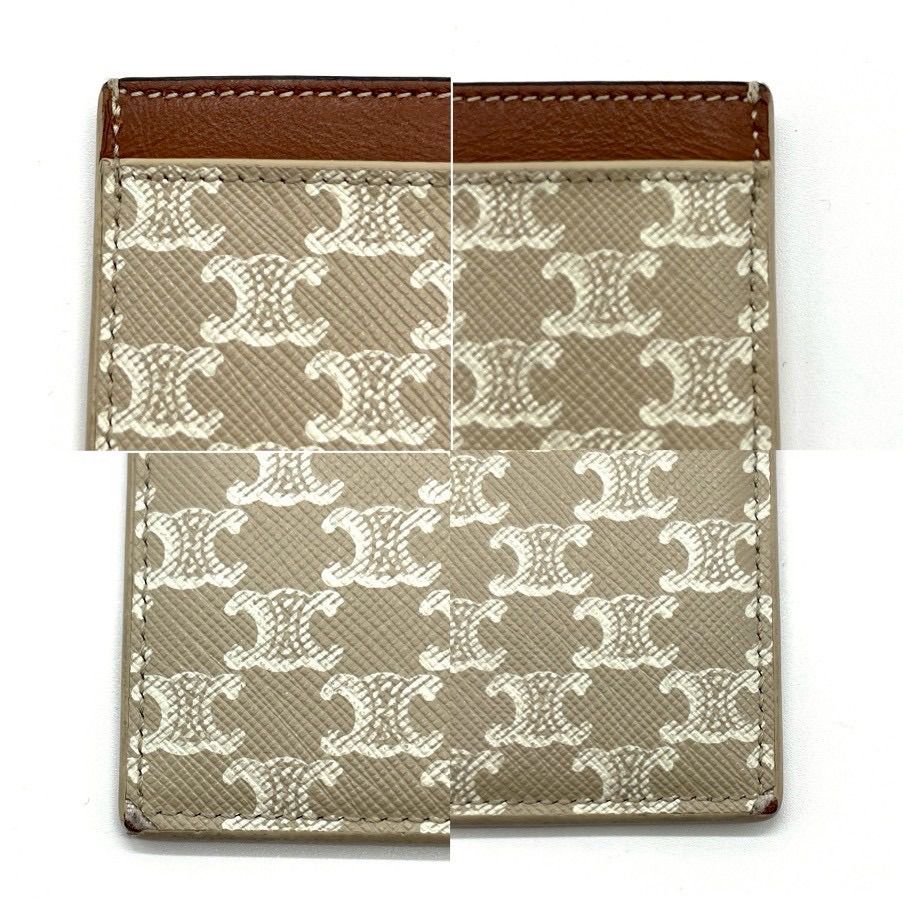 CELINE セリーヌ トリオンフ ロゴ カードケース レザー PVC ブラウン