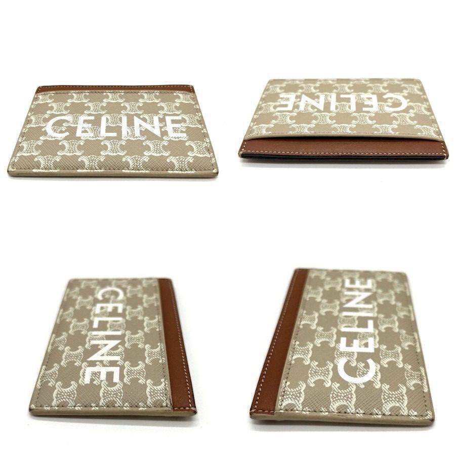 CELINE セリーヌ トリオンフ ロゴ カードケース レザー PVC ブラウン