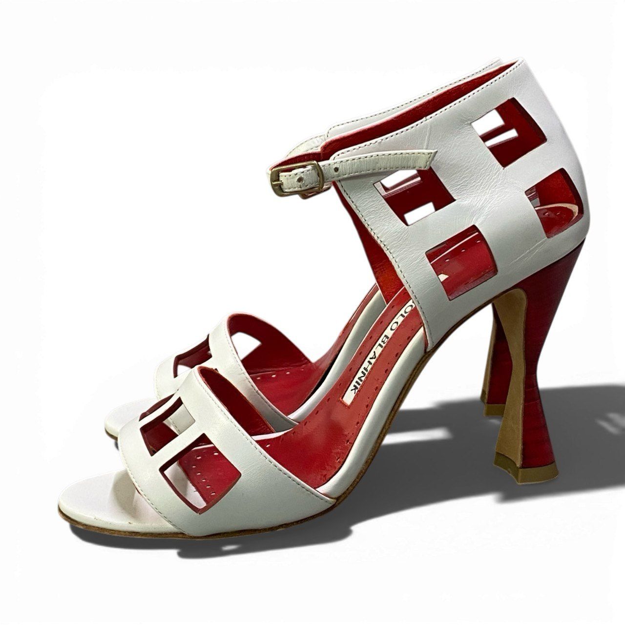 1b23 MANOLO BLAHNIK マノロブラニク アンクルベルト ヒールサンダル