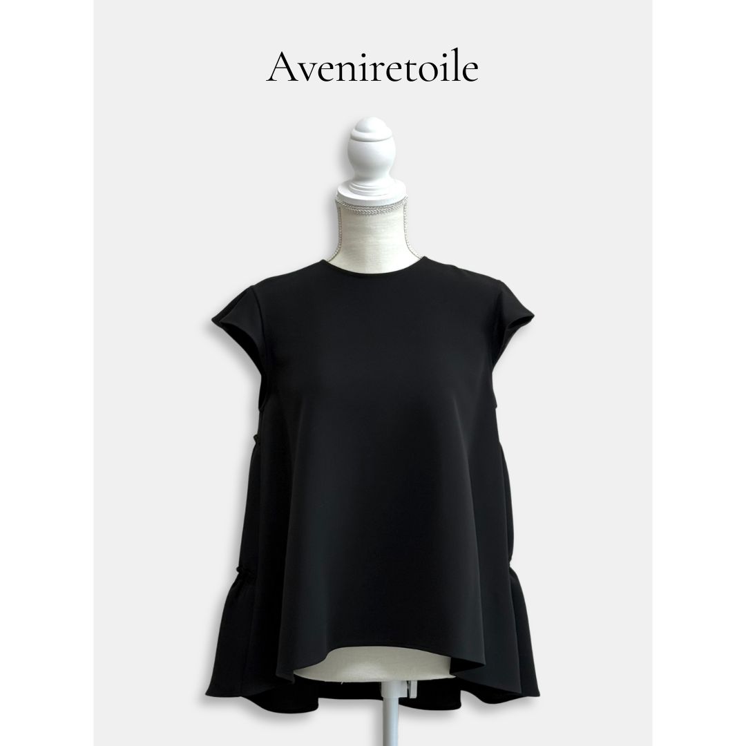 Aveniretoile アベニールエトワール バックフリルブラウス ブラック系