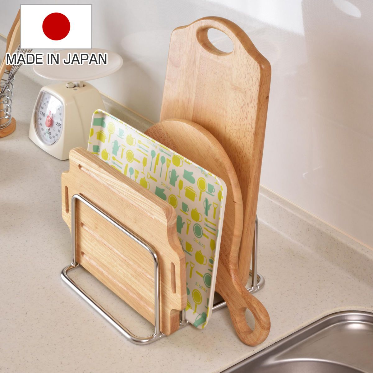 まな板スタンド オールステンレス 頑丈まな板立て 4枚用 （ ステンレス 日本製 まな板立て まな板ホルダー まな板置き まな板ラック まな板収納 まな板用スタンド まな板 まないた 俎板 スタンド 立て 置き 収納 丈夫 ）)
