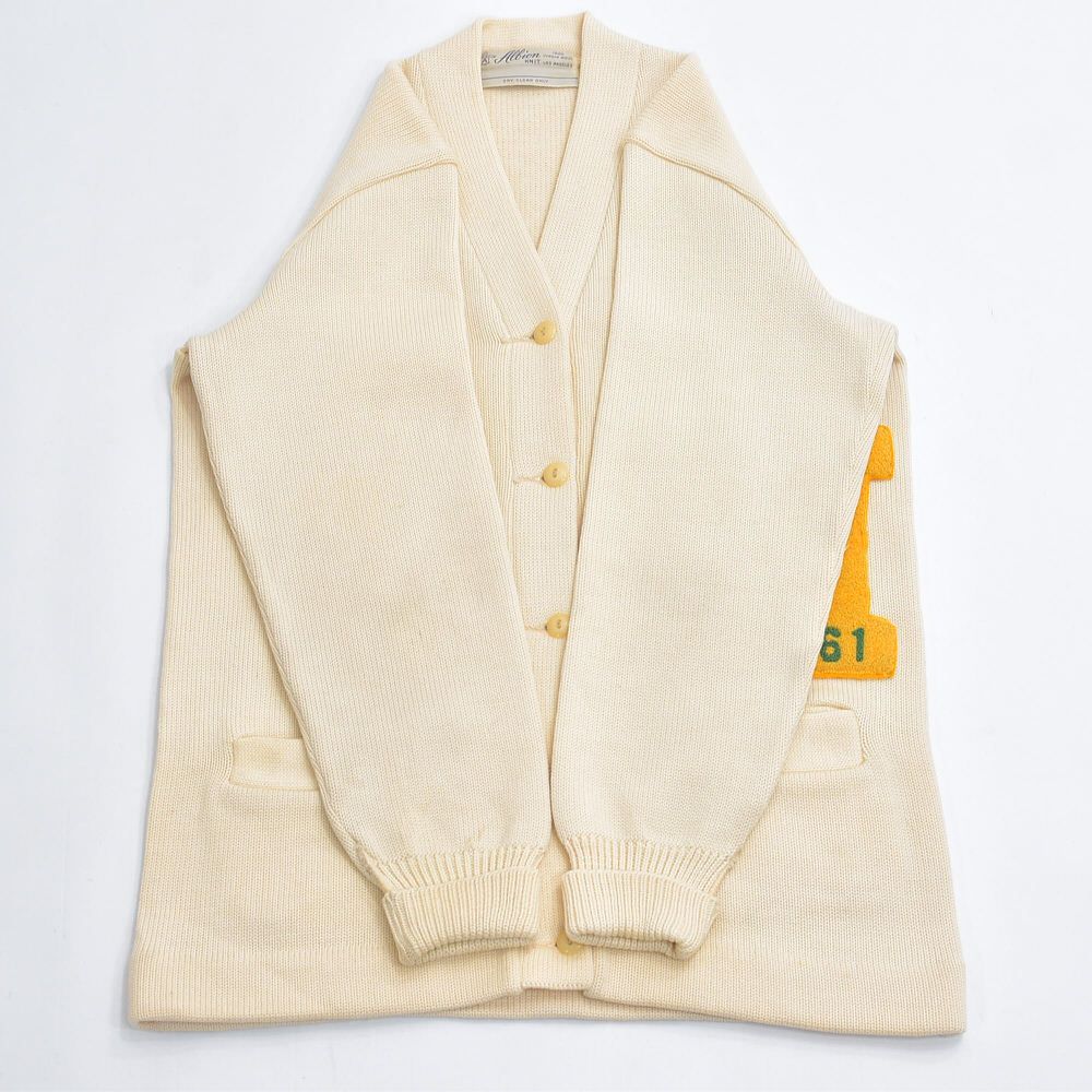 60s USA製 Albion KNIT アルビオンニット サガラ刺繍 レタード ウール 