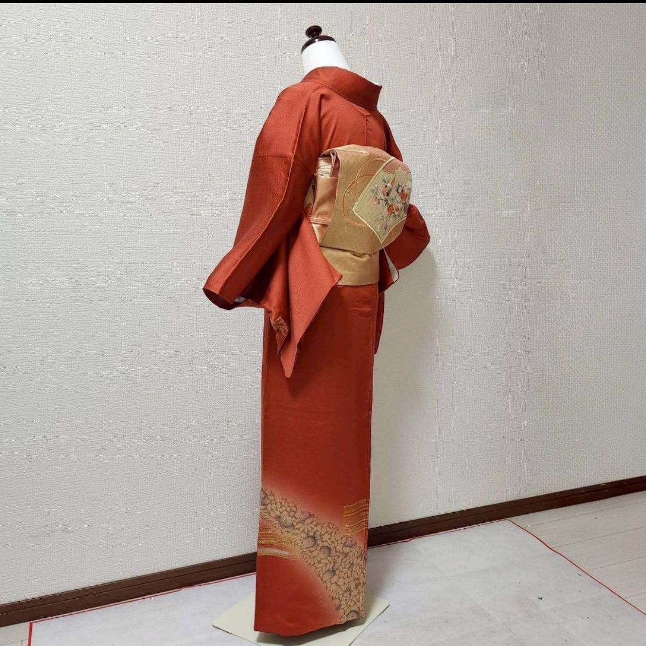 袷 正絹 訪問着 フルセット 4点 卒業式 入学式 結婚式 M〜L カ②-6