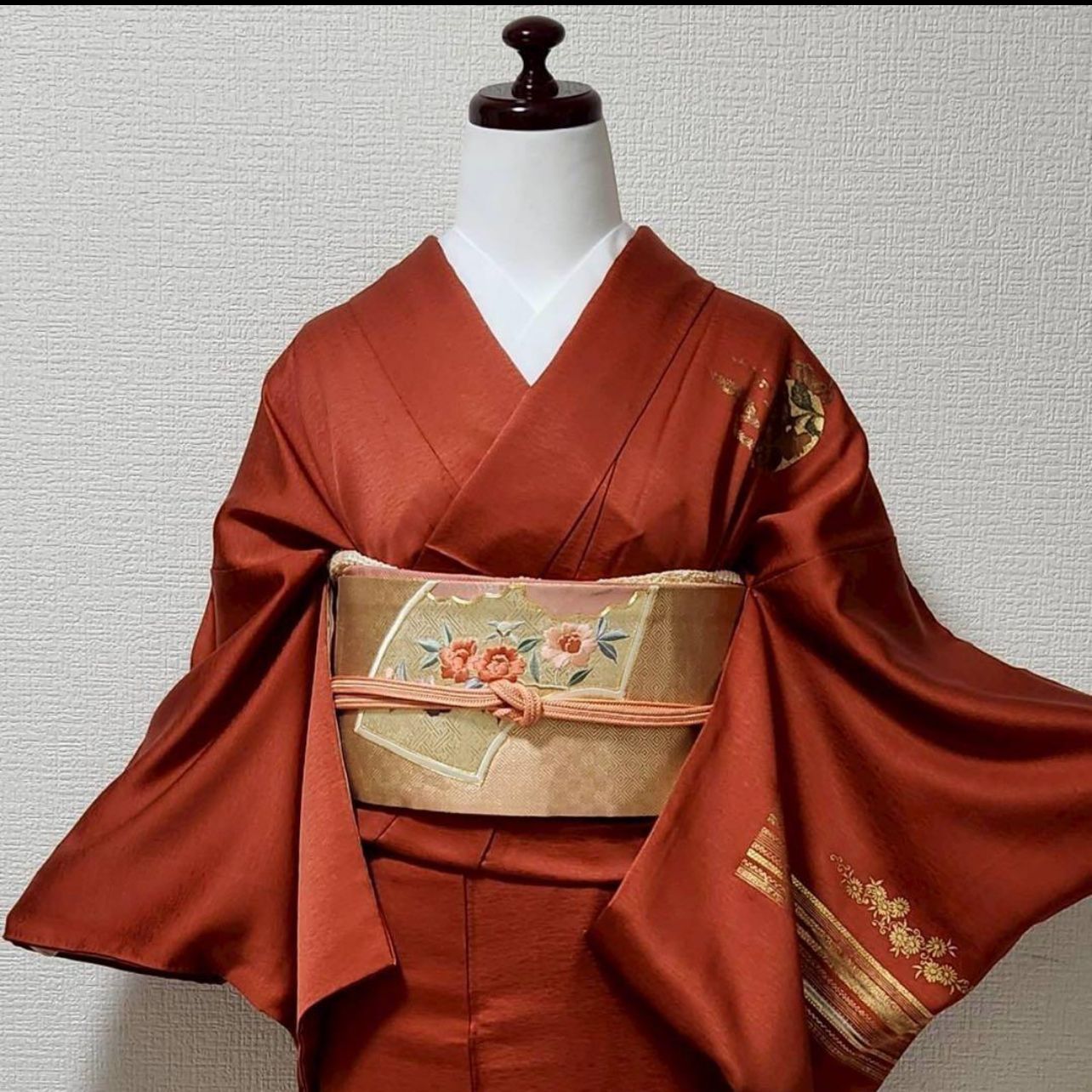 袷 正絹 訪問着 フルセット 4点 卒業式 入学式 結婚式 M〜L カ②-6