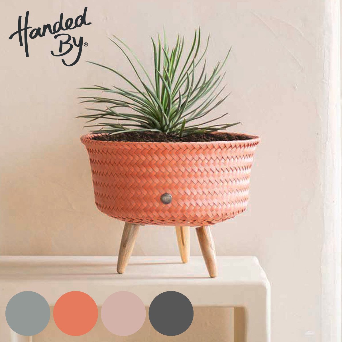 プランター カバー HandedBy UP LOW （ プランターカバー 鉢カバー かご バスケット 植木鉢カバー 植木鉢入れ 脚付き ハンデッドバイ ハンドメイド ポットカバー 花台 植物 花 観葉花台 小物入れ インテリア エコ ） )