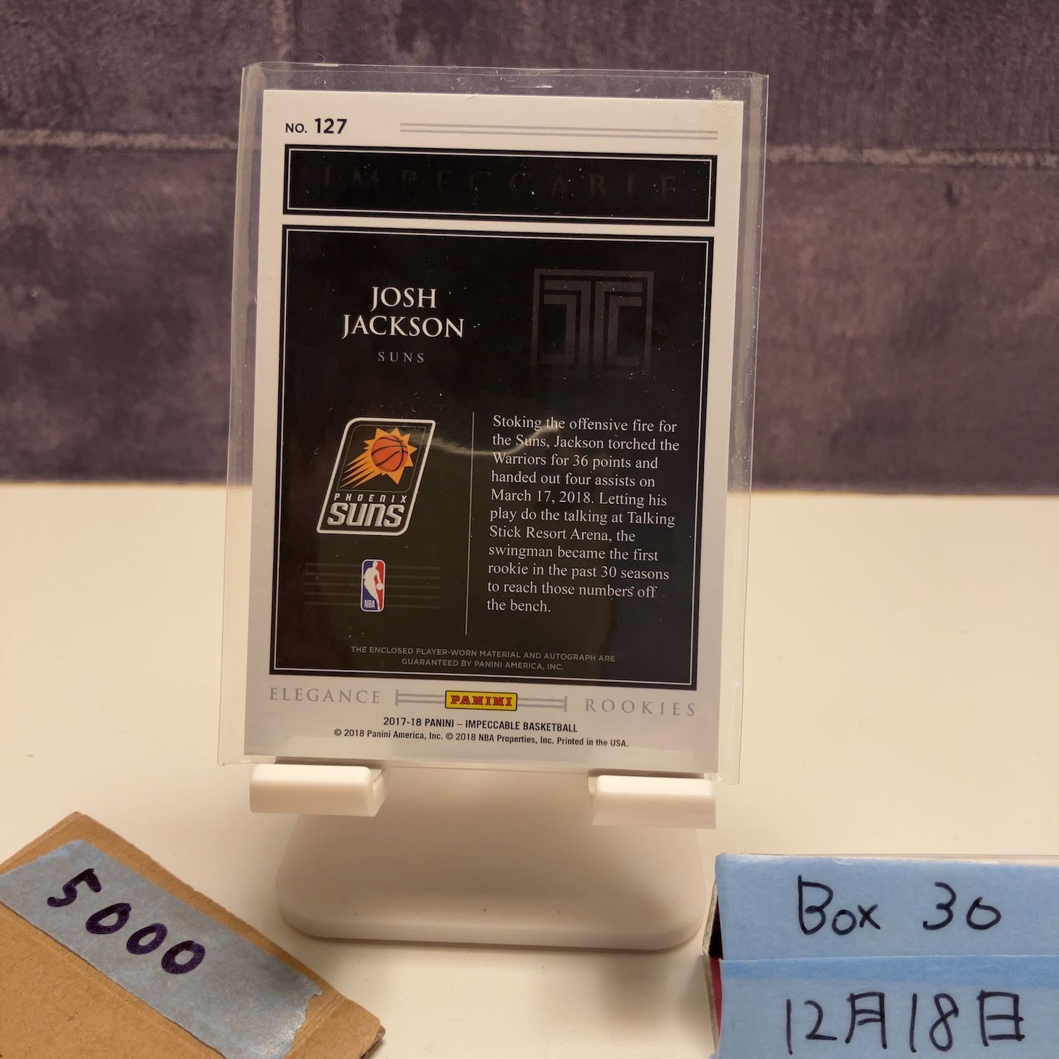 2017-18 Panini Impeccable Josh Jackson 57/99 直筆サインカード