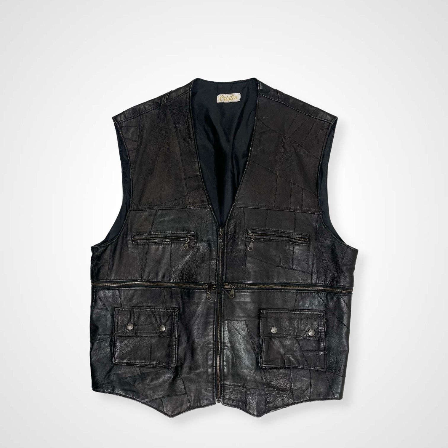 VINTAGE ヴィンテージ / ヴィンテージ パッチワークレザーベスト SIZE