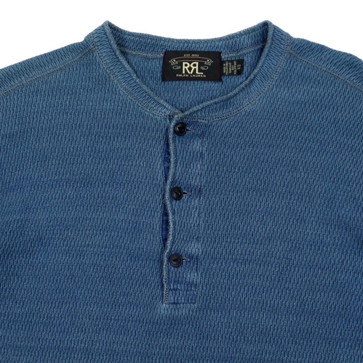 RRL ダブルアールエル ワッフル サーマル ヘンリーネック インディゴ