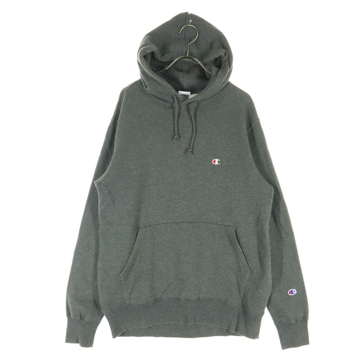 Champion チャンピオン コットン ワンポイント刺繍 長袖 パーカー XL 