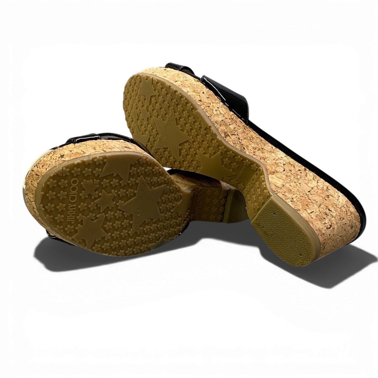 1b23 JIMMY CHOO ジミーチュウ エナメル クロスストラップ サンダル