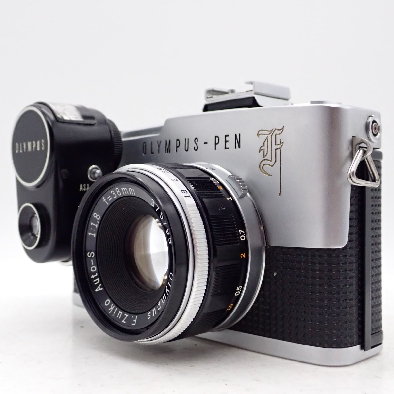 美品 OLYMPUS Pen F 一眼レフイルムカメラ 220929 外付け露出計付き F