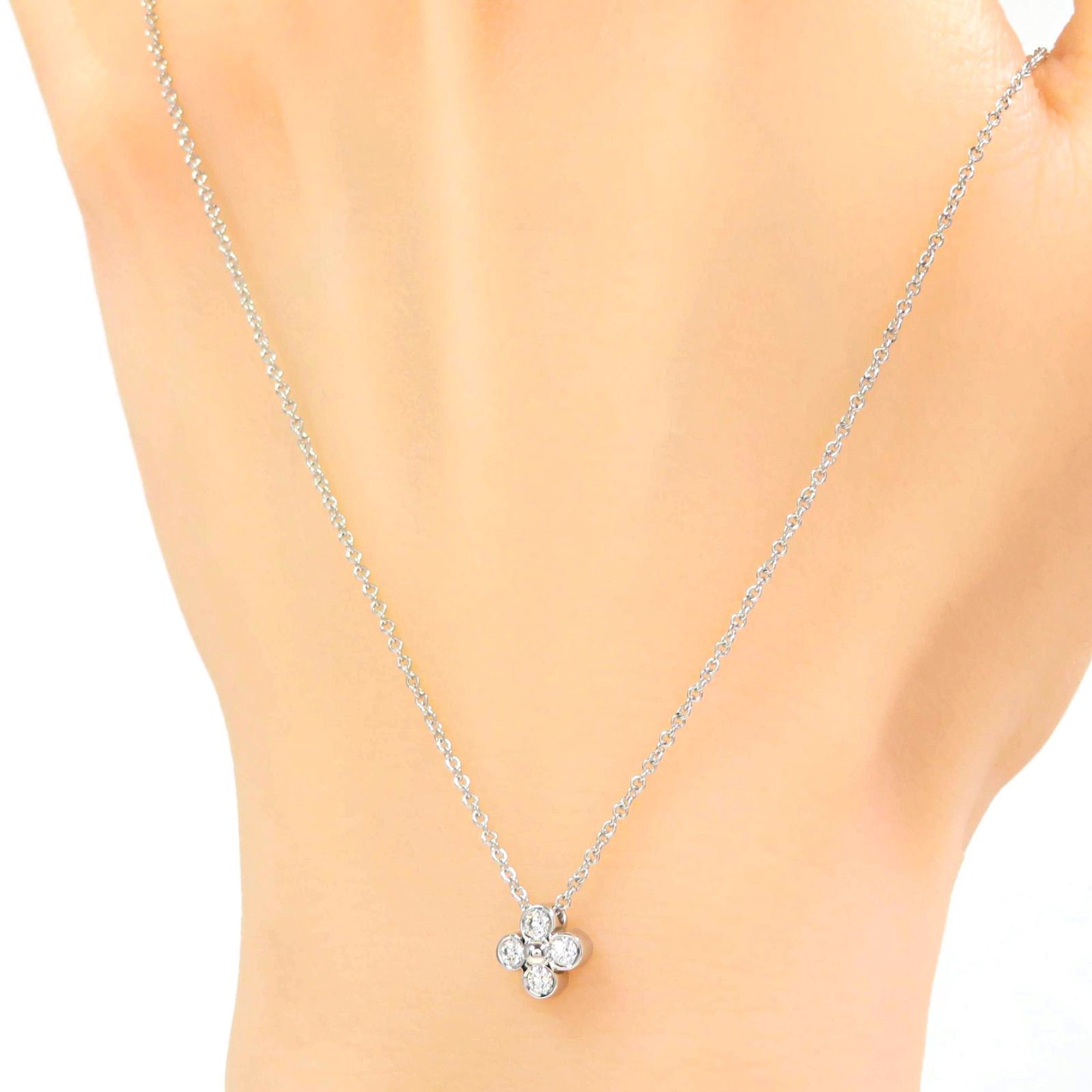 TIFFANY&Co ティファニー Pt950 ダイヤモンド ベゼル ネックレス 