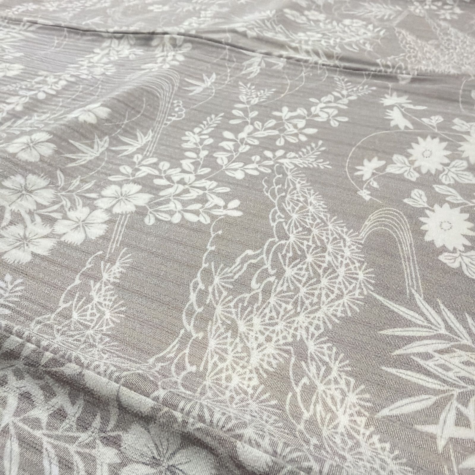 薄物 縦絽 草花 流水 正絹 灰茶 - メルカリ