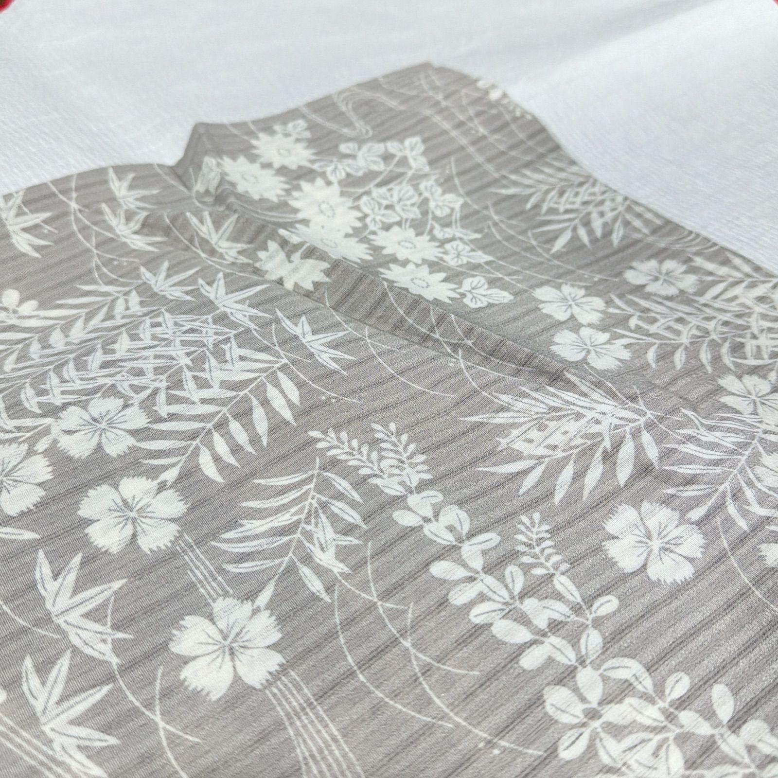 薄物 縦絽 草花 流水 正絹 灰茶 - メルカリ