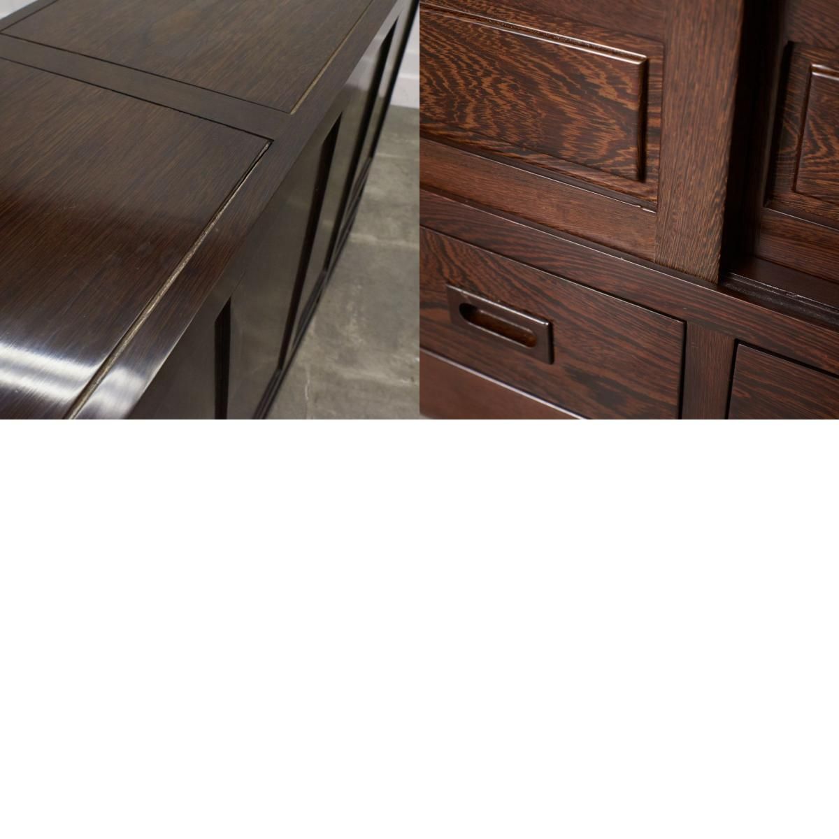 鉄刀木 タガヤサン 水屋箪笥 サイドボード 茶箪笥 引き戸 食器棚