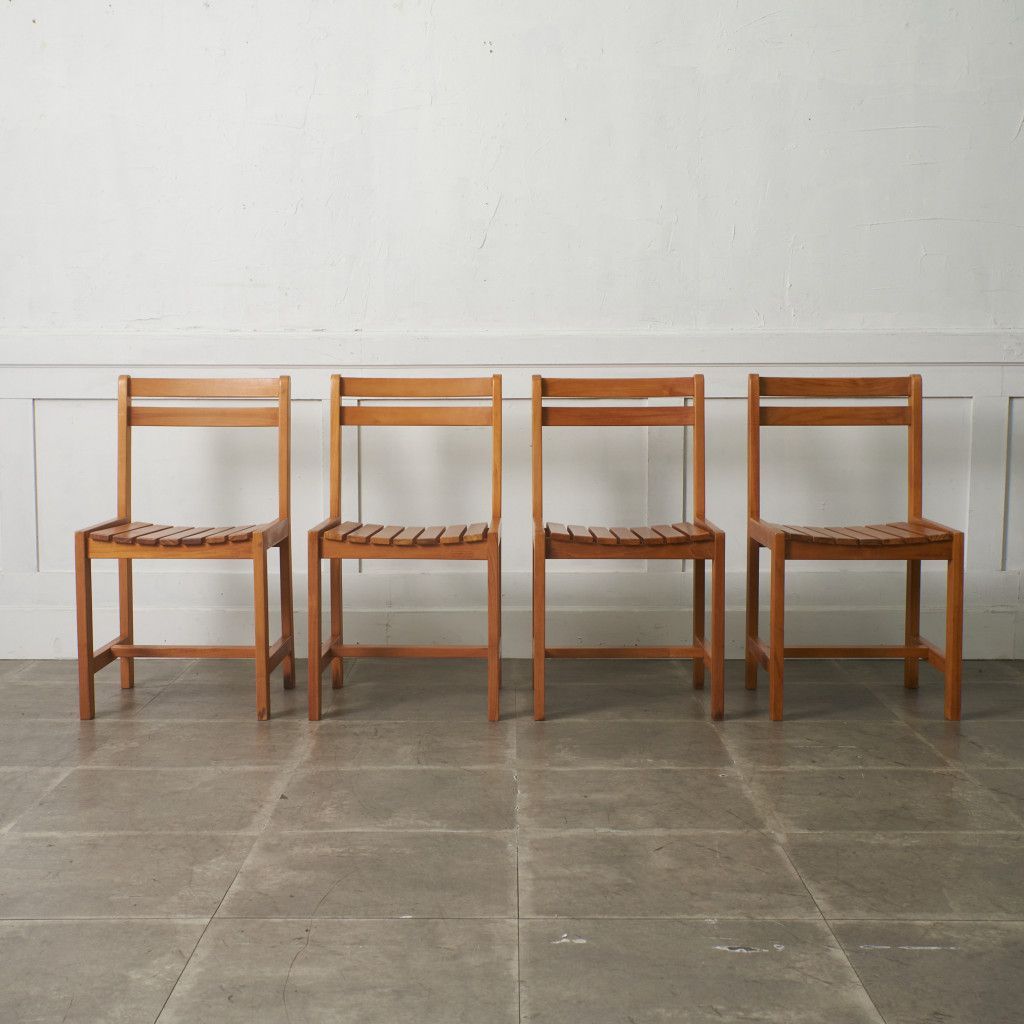 送料別売】5点セット SCANTEAK チーク材 ダイニングテーブル